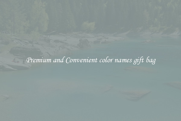 Premium and Convenient color names gift bag