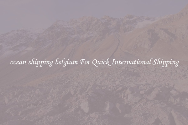 ocean shipping belgium For Quick International Shipping
