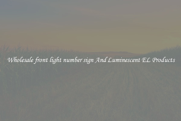 Wholesale front light number sign And Luminescent EL Products