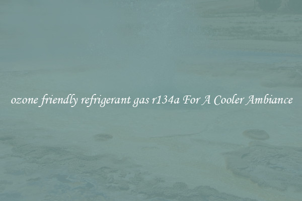 ozone friendly refrigerant gas r134a For A Cooler Ambiance