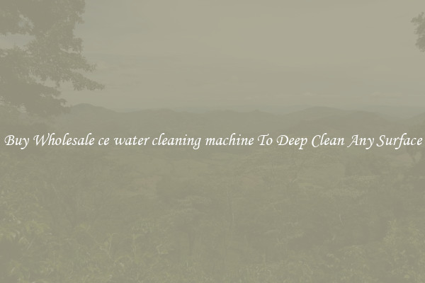 Buy Wholesale ce water cleaning machine To Deep Clean Any Surface