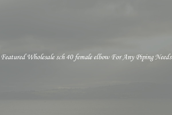 Featured Wholesale sch 40 female elbow For Any Piping Needs