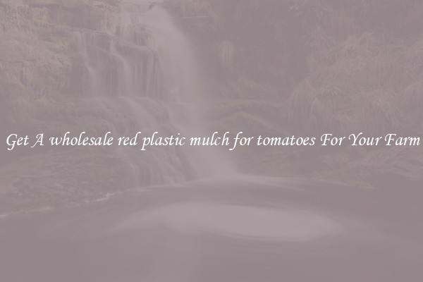 Get A wholesale red plastic mulch for tomatoes For Your Farm
